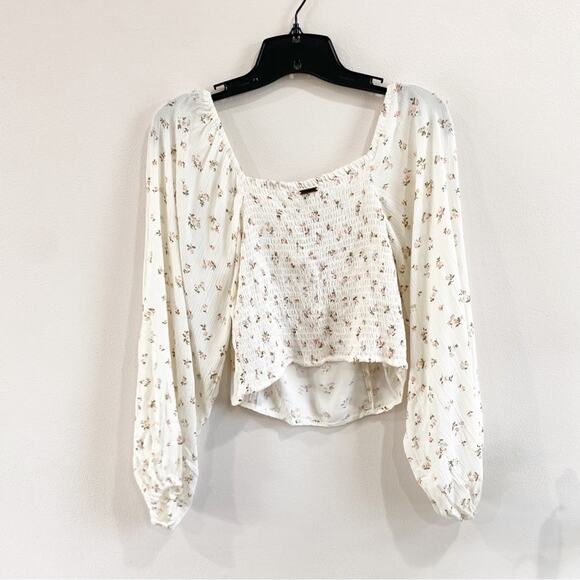 Billabong Love Somebody Cropped Long Sleeve Ballon Top Sz L - Picture 4 of 11